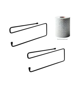 Kit 2 Suportes Suspenso Multiuso Branco Papel Toalha e Acessórios Preto nv831